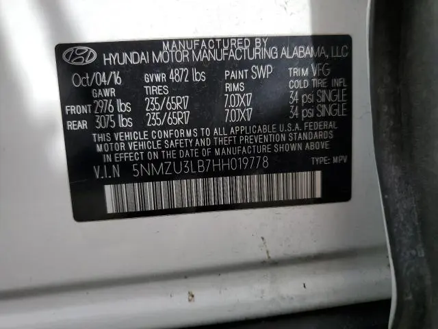 2017 HYUNDAI SANTA FE SPORT   