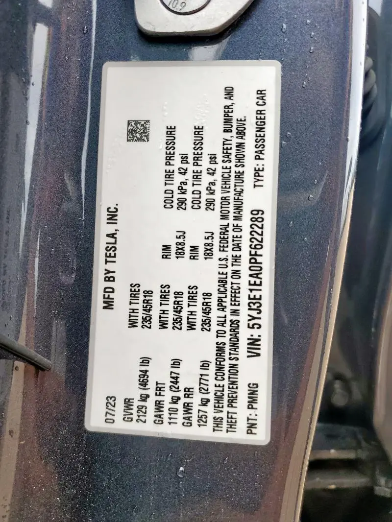 2023 TESLA MODEL 3   