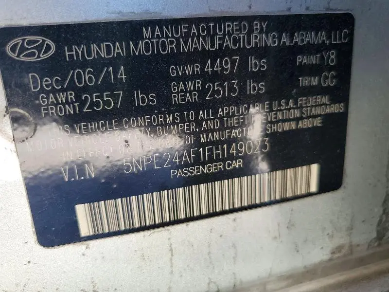 2015 HYUNDAI SONATA SE  