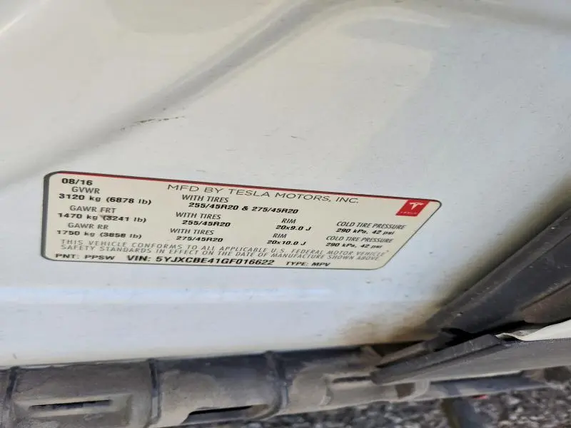 2016 TESLA MODEL X   