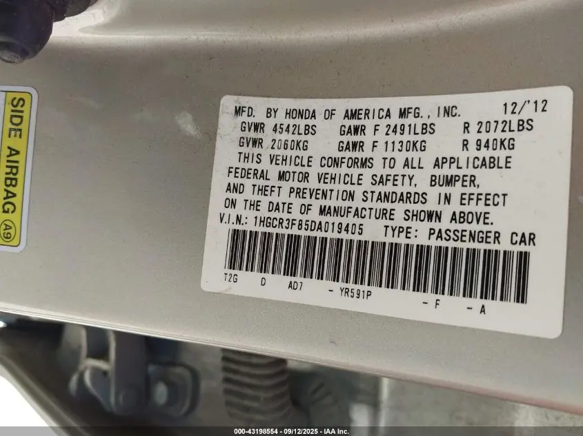 2013 HONDA ACCORD EX-L V-6