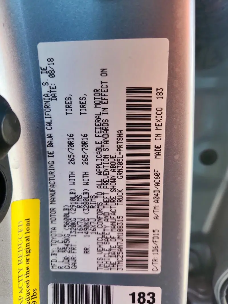 2018 TOYOTA TACOMA DOUBLE CAB  