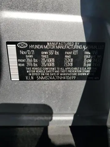 2022 HYUNDAI SANTA FE SEL  