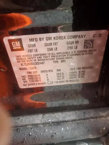 2020 CHEVROLET TRAX LS