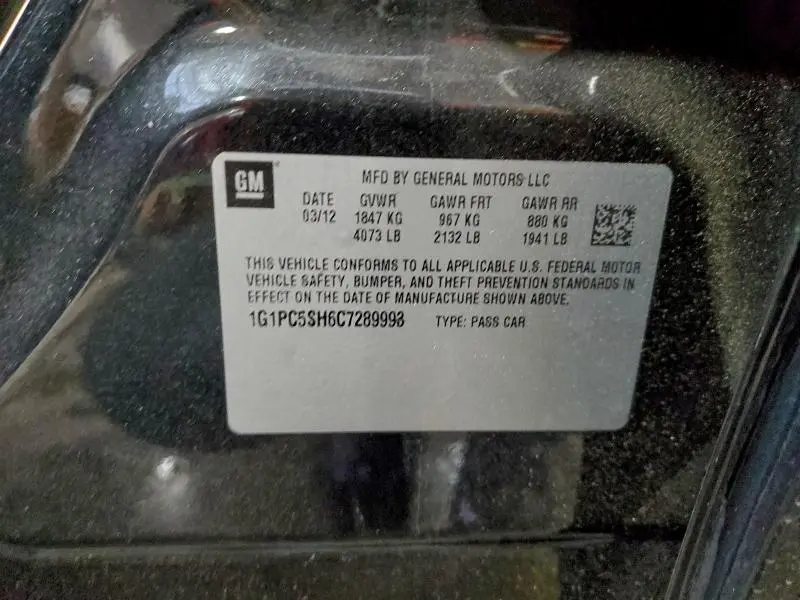 2012 CHEVROLET CRUZE LS  