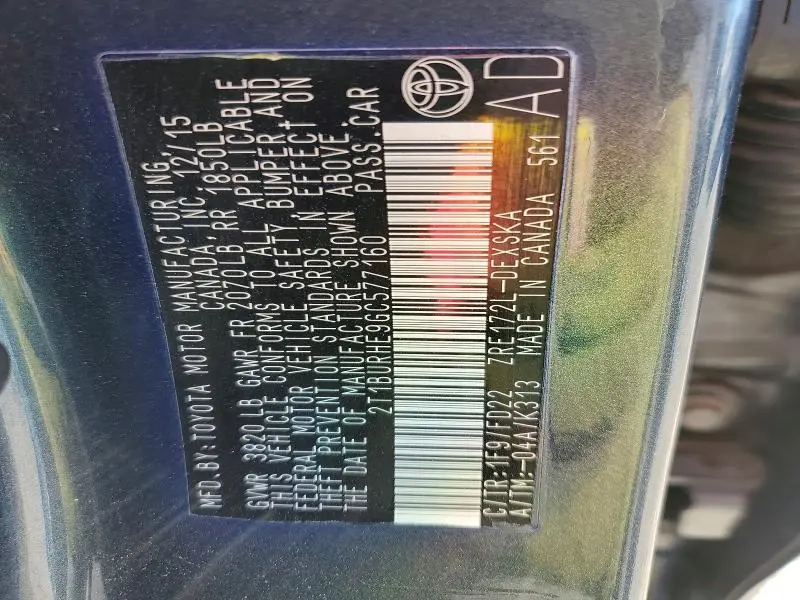 2016 TOYOTA COROLLA L  