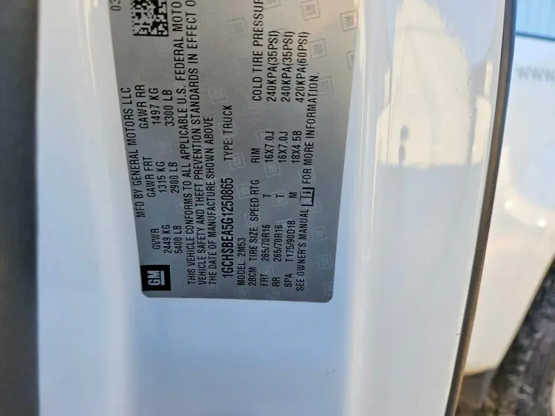 2016 CHEVROLET COLORADO   