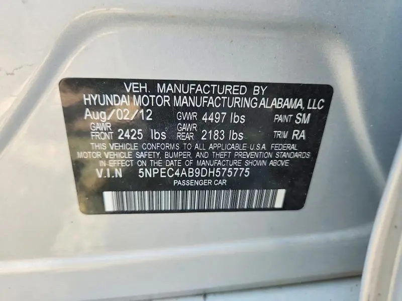 2013 HYUNDAI SONATA LIMITED 2.0T  