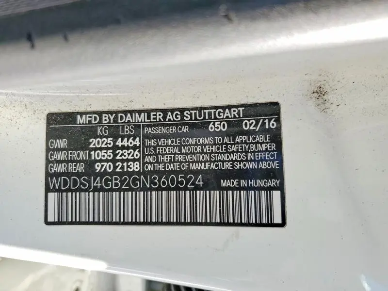 2016 MERCEDES-BENZ CLA 250 4MATIC  