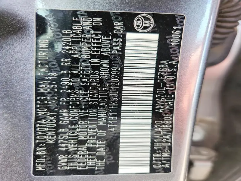 2018 TOYOTA CAMRY XLE  