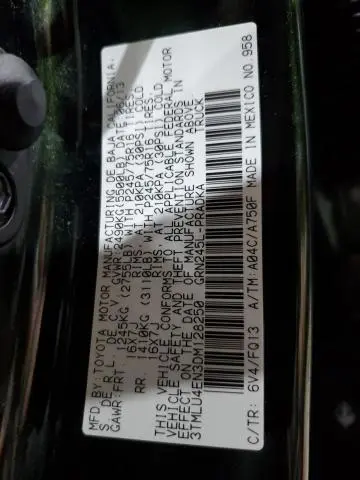 2013 TOYOTA TACOMA DOUBLE CAB  