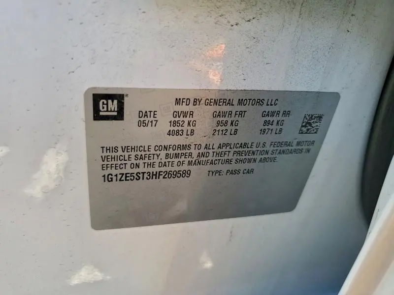 2017 CHEVROLET MALIBU LT  