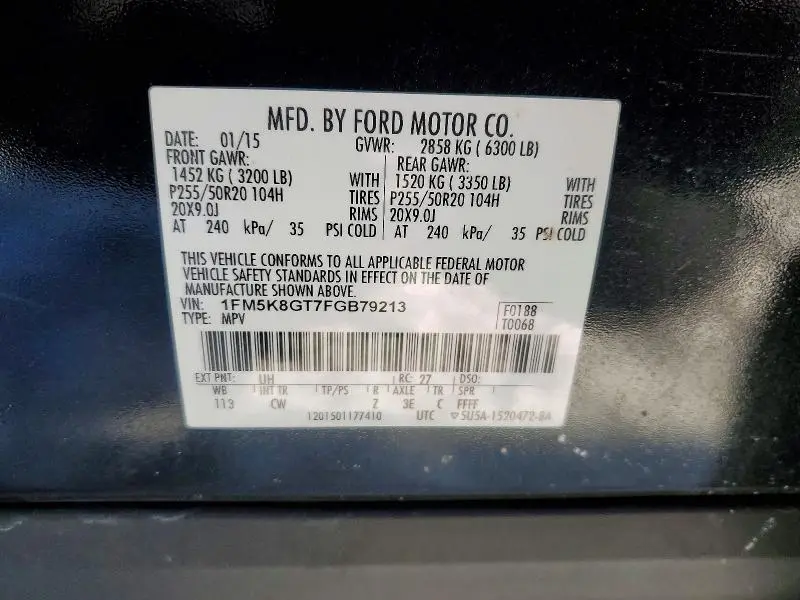 2015 FORD EXPLORER SPORT  