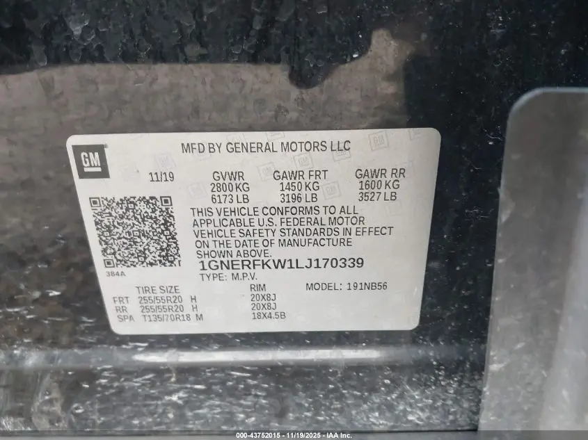 2020 CHEVROLET TRAVERSE FWD LS