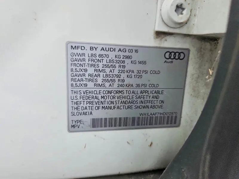 2017 AUDI Q7 PREMIUM PLUS  