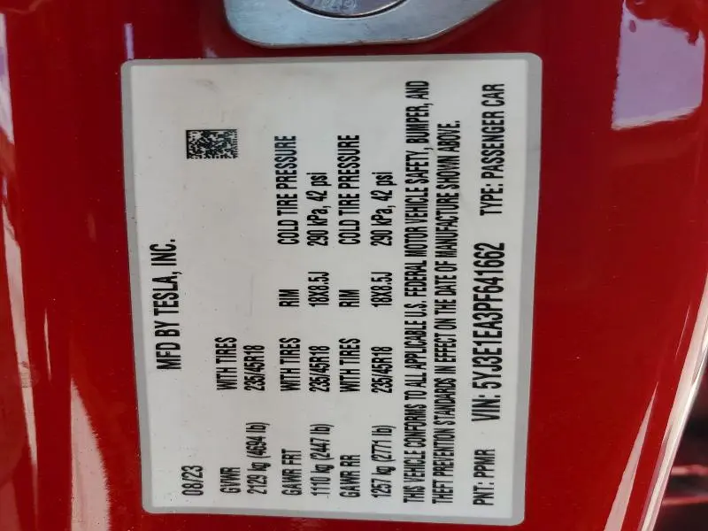 2023 TESLA MODEL 3   