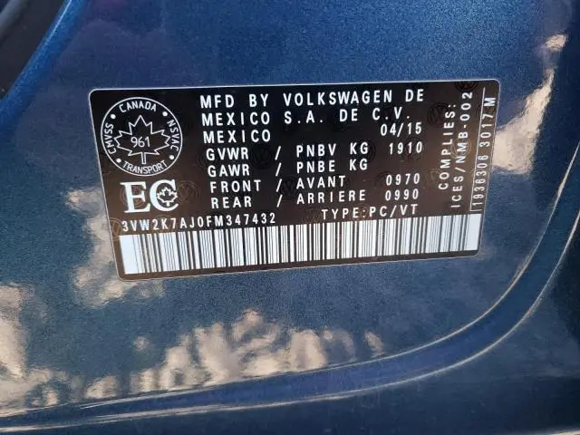 2015 VOLKSWAGEN JETTA BASE  