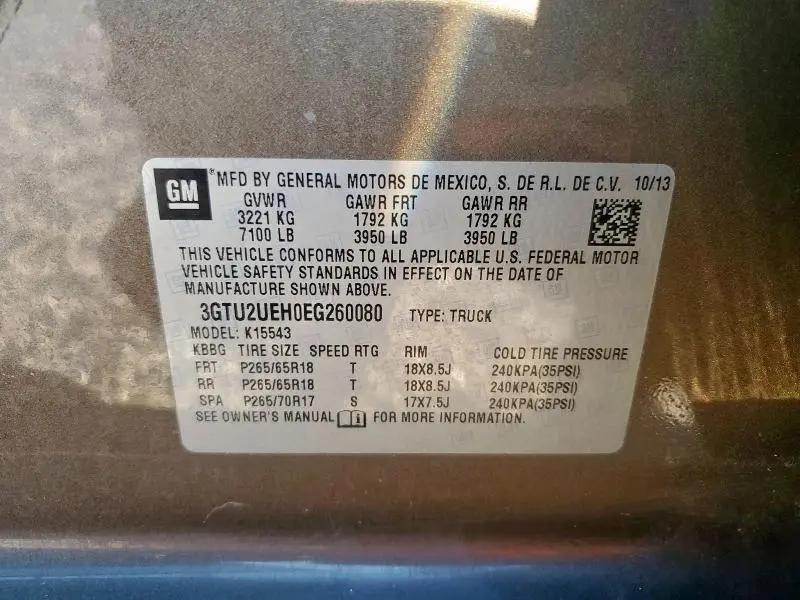 2014 GMC SIERRA K1500 SLE  