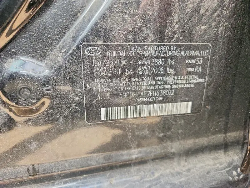 2015 HYUNDAI ELANTRA SE  