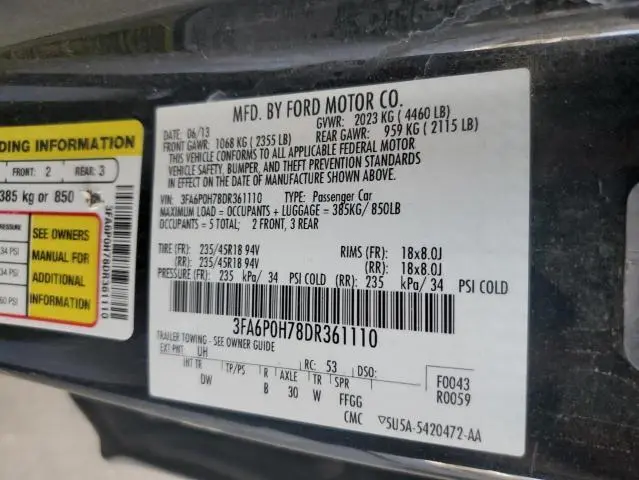 2013 FORD FUSION SE  