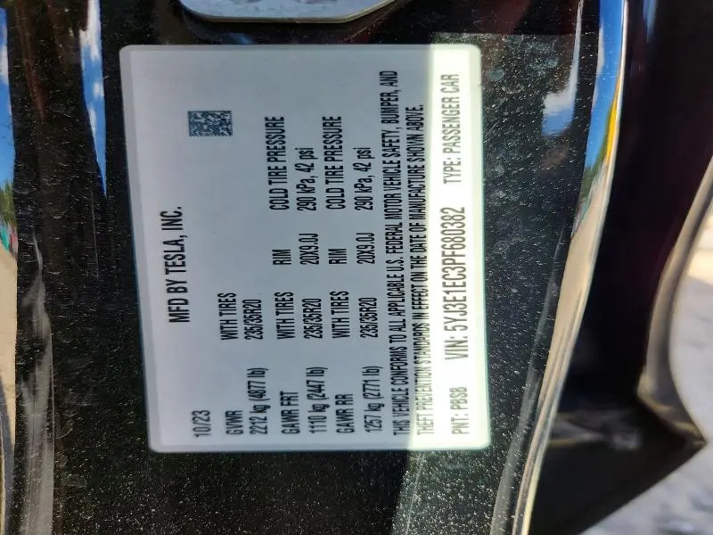 2023 TESLA MODEL 3   
