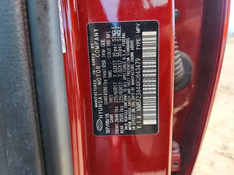 2019 HYUNDAI TUCSON SE  