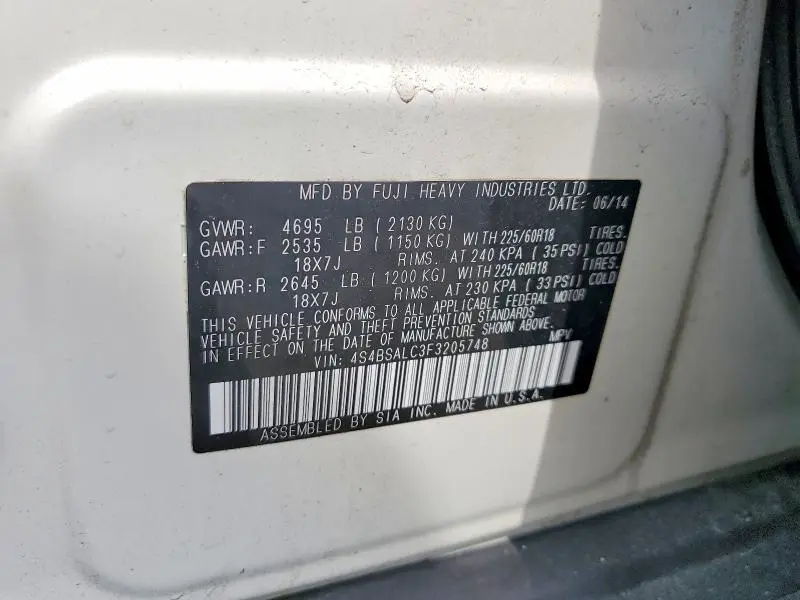 2015 SUBARU OUTBACK 2.5I LIMITED  