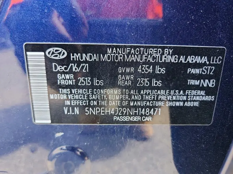 2022 HYUNDAI SONATA LIMITED  