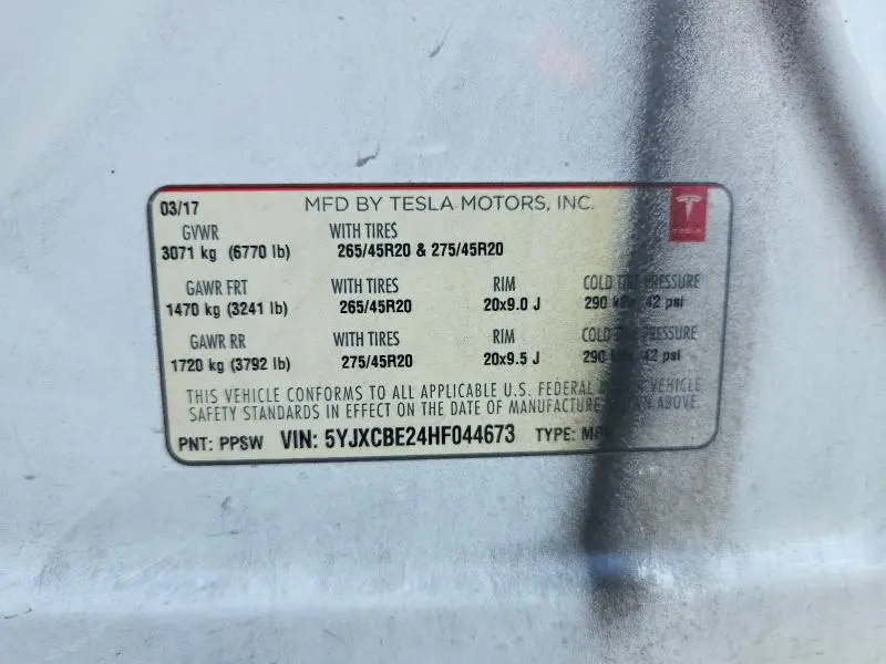 2017 TESLA MODEL X   