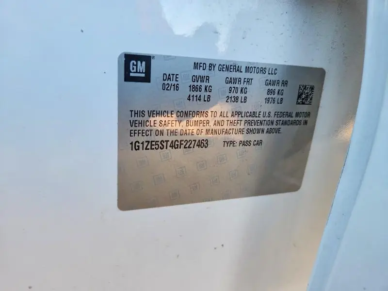 2016 CHEVROLET MALIBU LT  