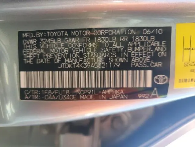 2010 TOYOTA YARIS   