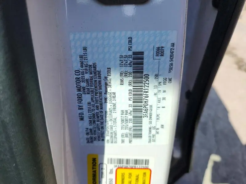 2015 FORD FUSION SE  