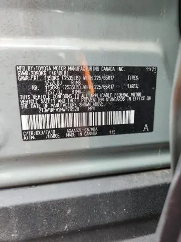 2021 TOYOTA RAV4 XLE  
