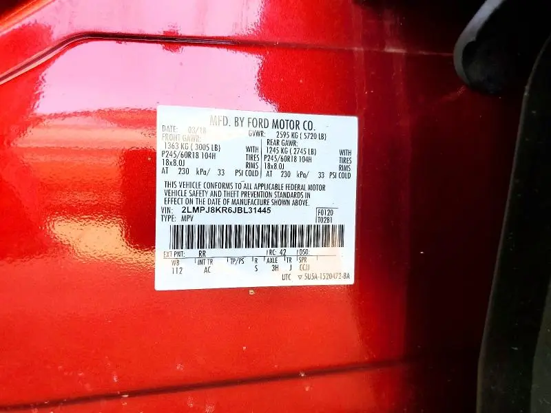 2018 LINCOLN MKX SELECT  