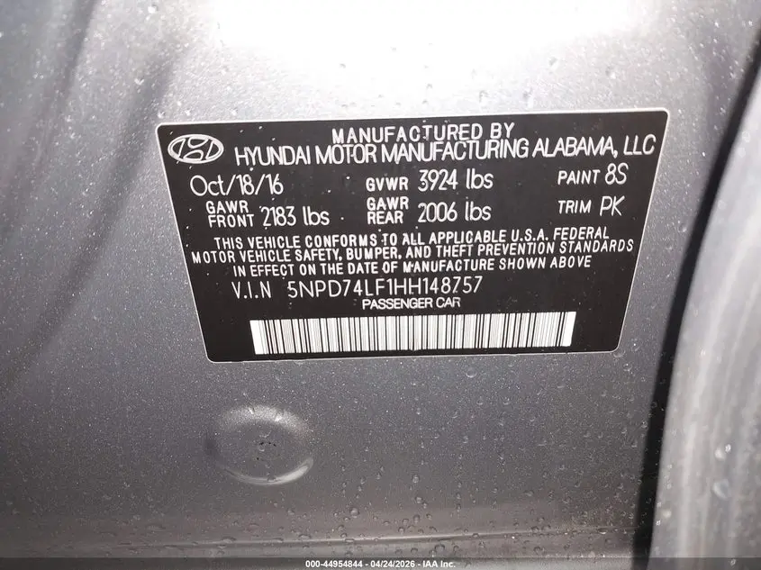 2017 HYUNDAI ELANTRA SE