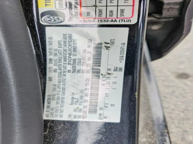 2012 FORD FIESTA SE  