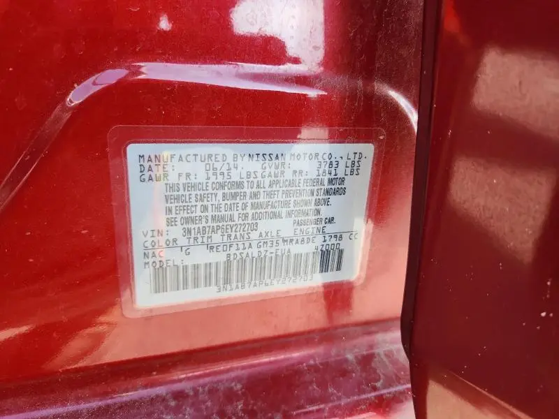 2014 NISSAN SENTRA S  