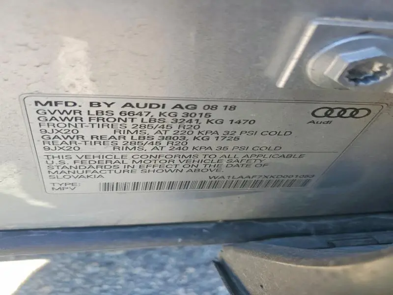 2019 AUDI Q7 PREMIUM PLUS  
