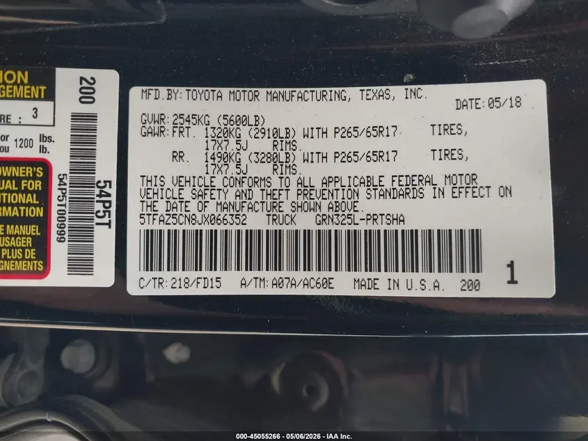 2018 TOYOTA TACOMA  