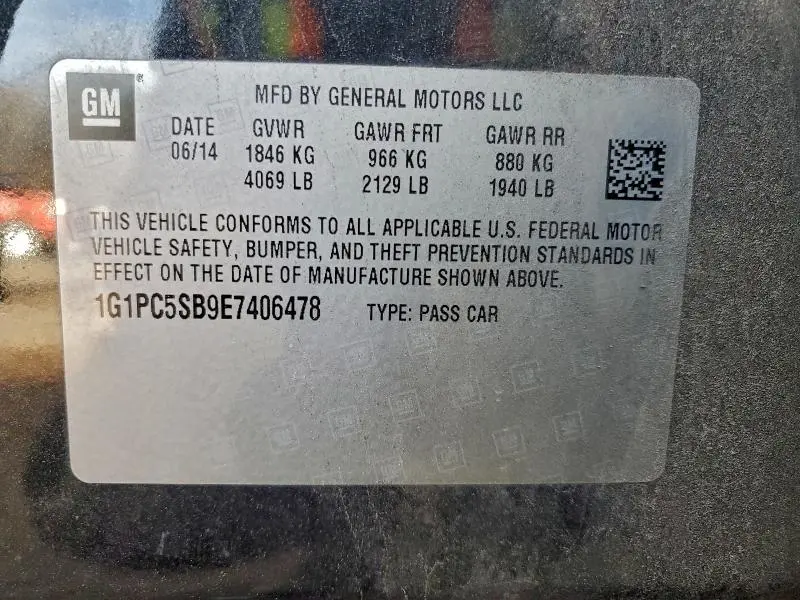 2014 CHEVROLET CRUZE LT  