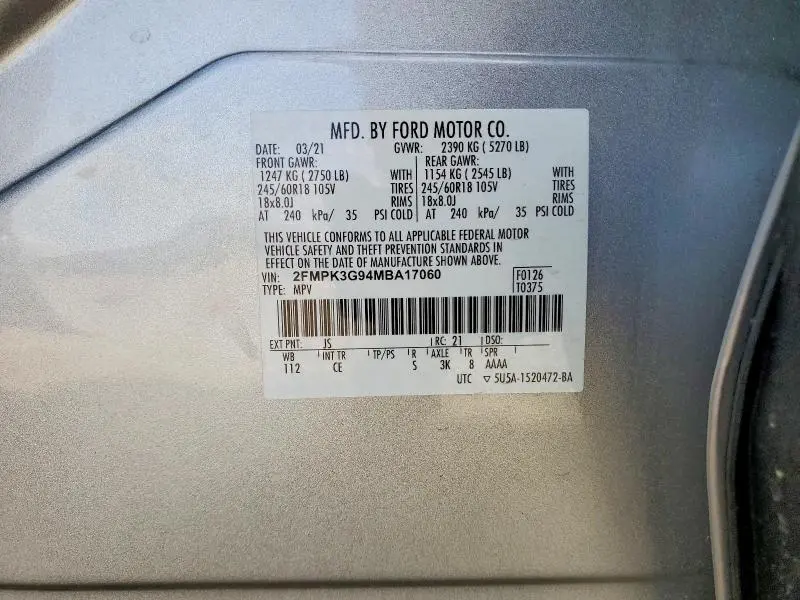 2021 FORD EDGE SE  
