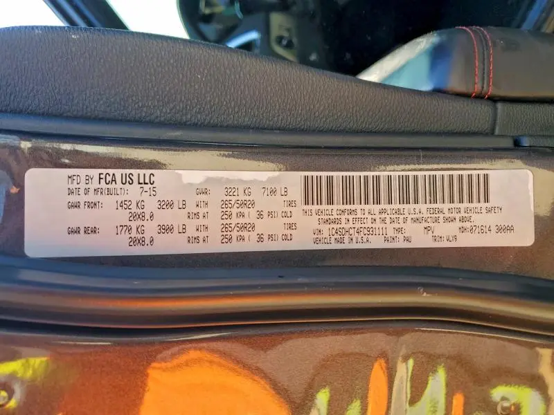 2015 DODGE DURANGO R/T  