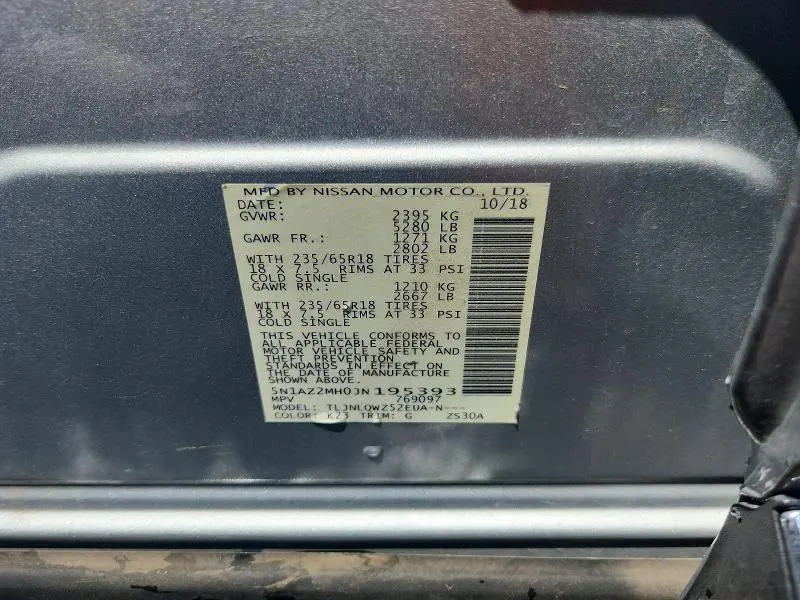 2018 NISSAN MURANO SV  