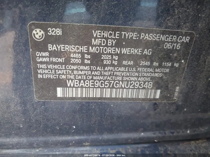 2016 BMW 328I  