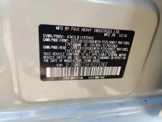 2015 SUBARU XV CROSSTREK 2.0 PREMIUM  