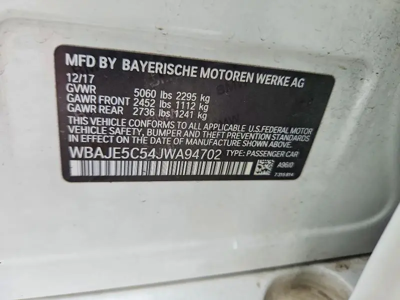 2018 BMW 540 I  