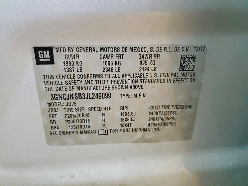 2018 CHEVROLET TRAX LS  