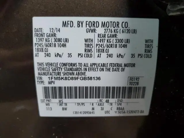 2015 FORD EXPLORER XLT  