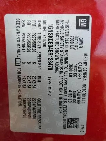 2014 CHEVROLET TAHOE K1500 LTZ  