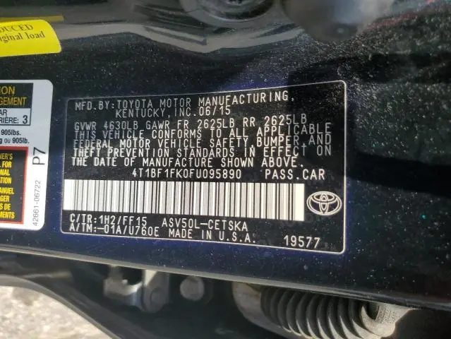 2015 TOYOTA CAMRY LE  